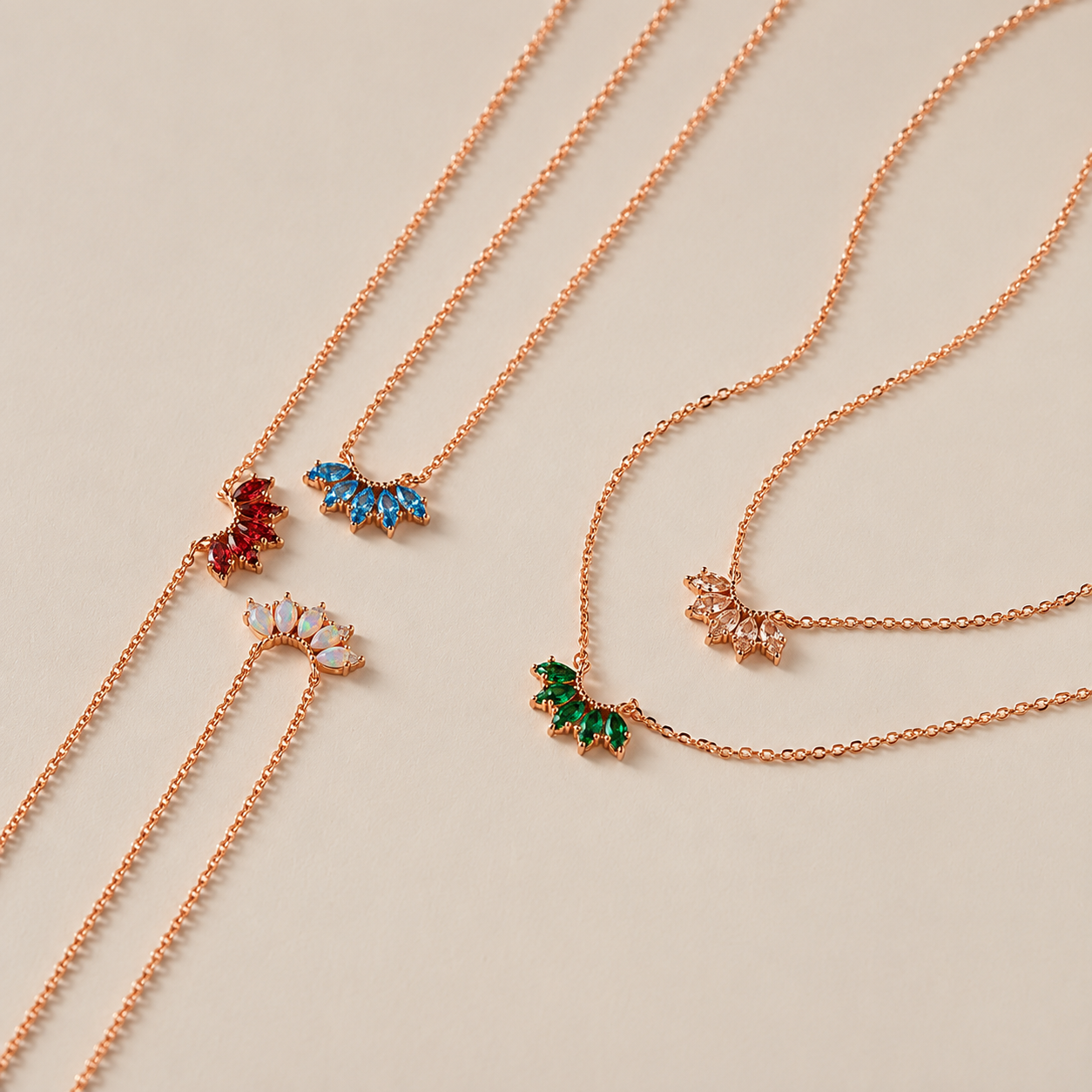 Personalized Marquise Birthstone Necklace