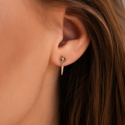 Agate Diamond Drop Earrings