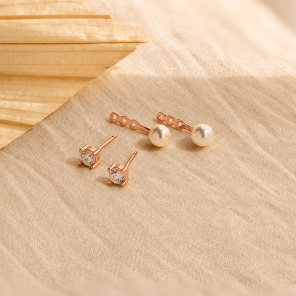 Diamond Pearl Ear Jackets