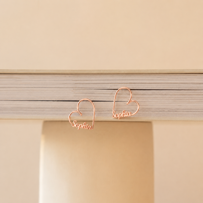 London Heart Name Earrings