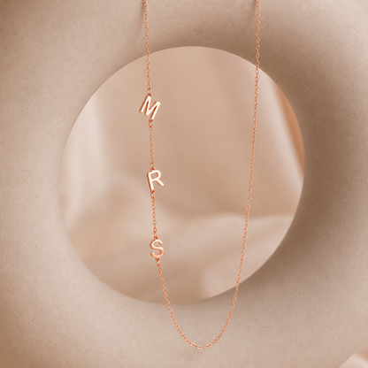 Venice Sideways Initial Necklace