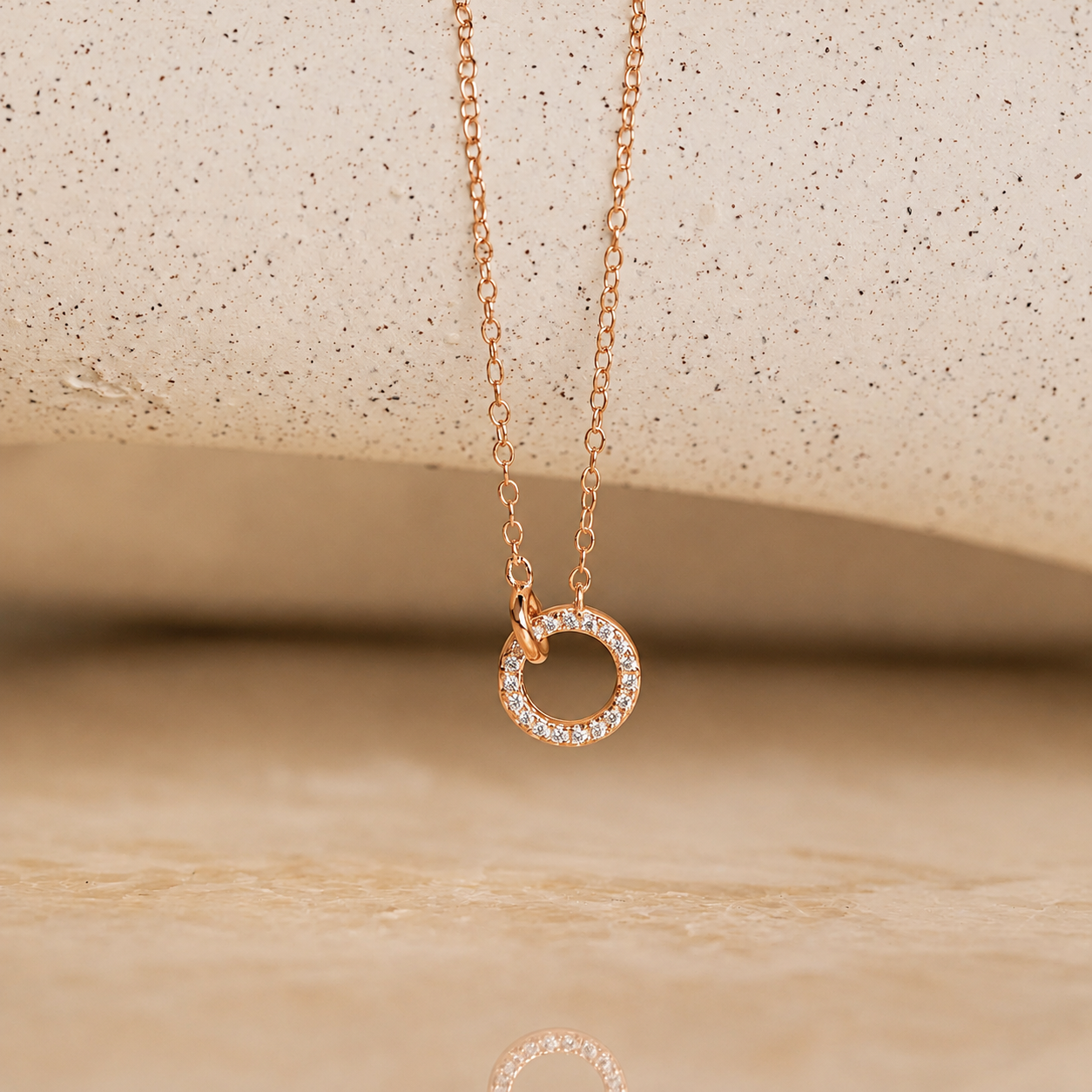 Elegant Interlocking Charm Necklace