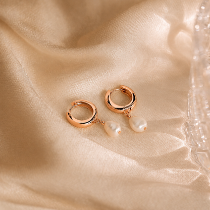 Pearl Drop Hoops