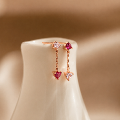 Mixed Pink Drop Earrings