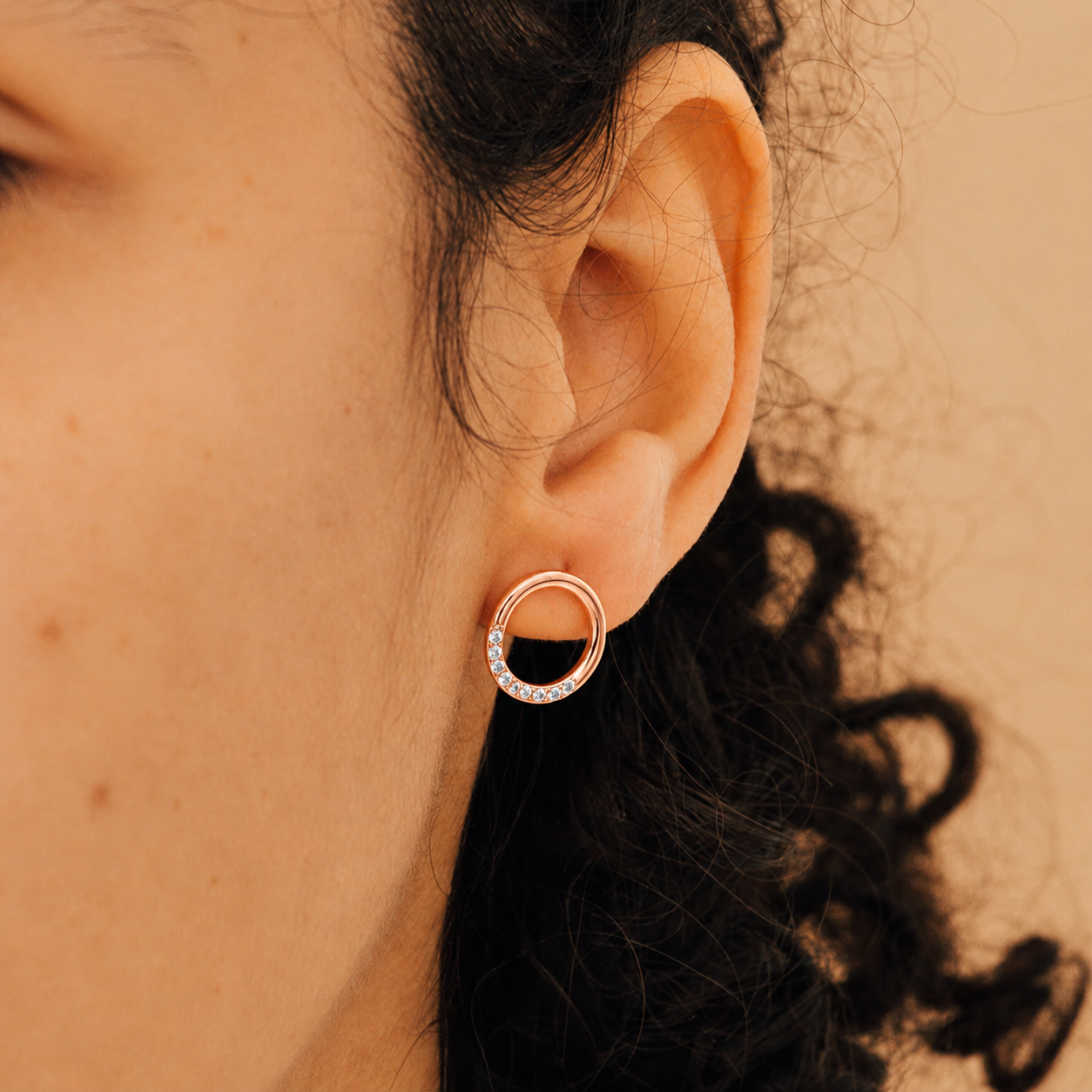 Pave Circle Diamond Studs