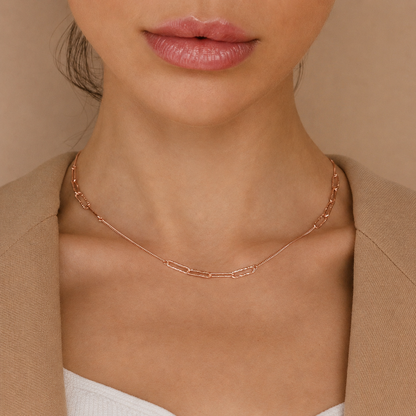 Textured Paperclip Necklace