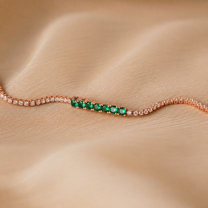 Emerald Diamond Tennis Bracelet