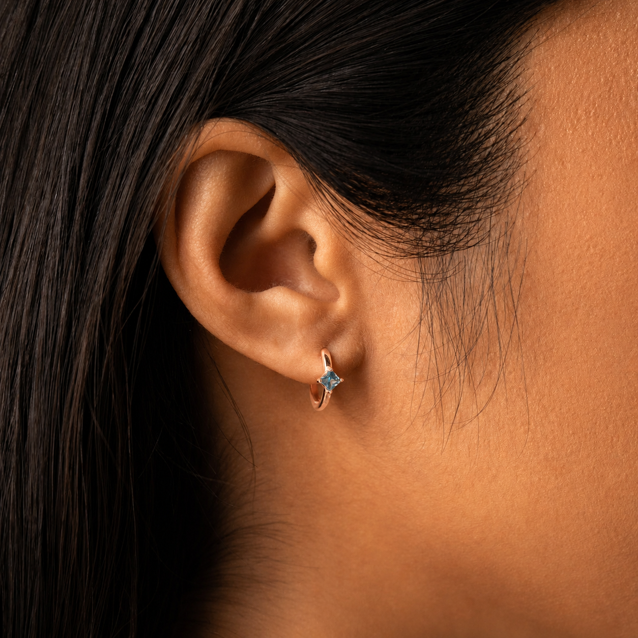 Athena Birthstone Huggie Earrings