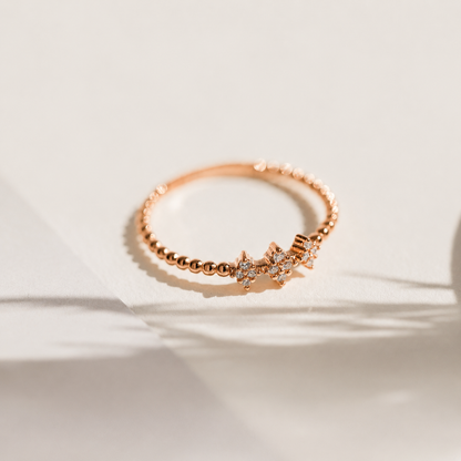 Jasmine Beaded Diamond Ring