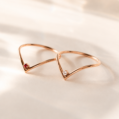 Curve Birthstone Ring