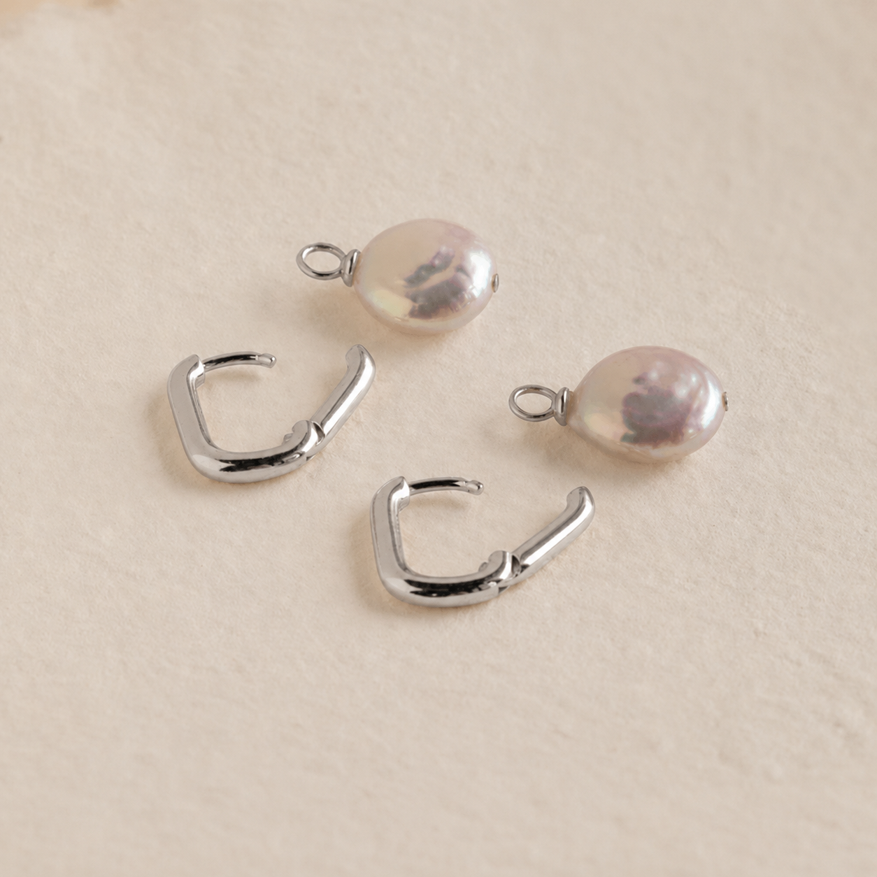 Bridget Pearl Hoop Earrings