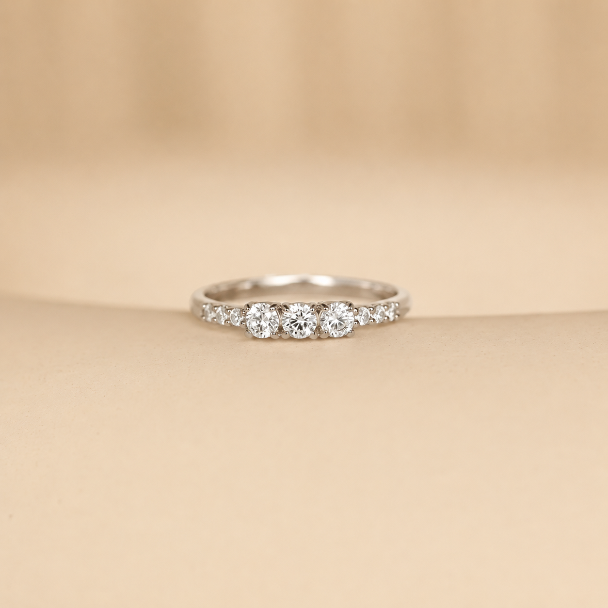 The Pave Triple Birthstone Eternity Ring