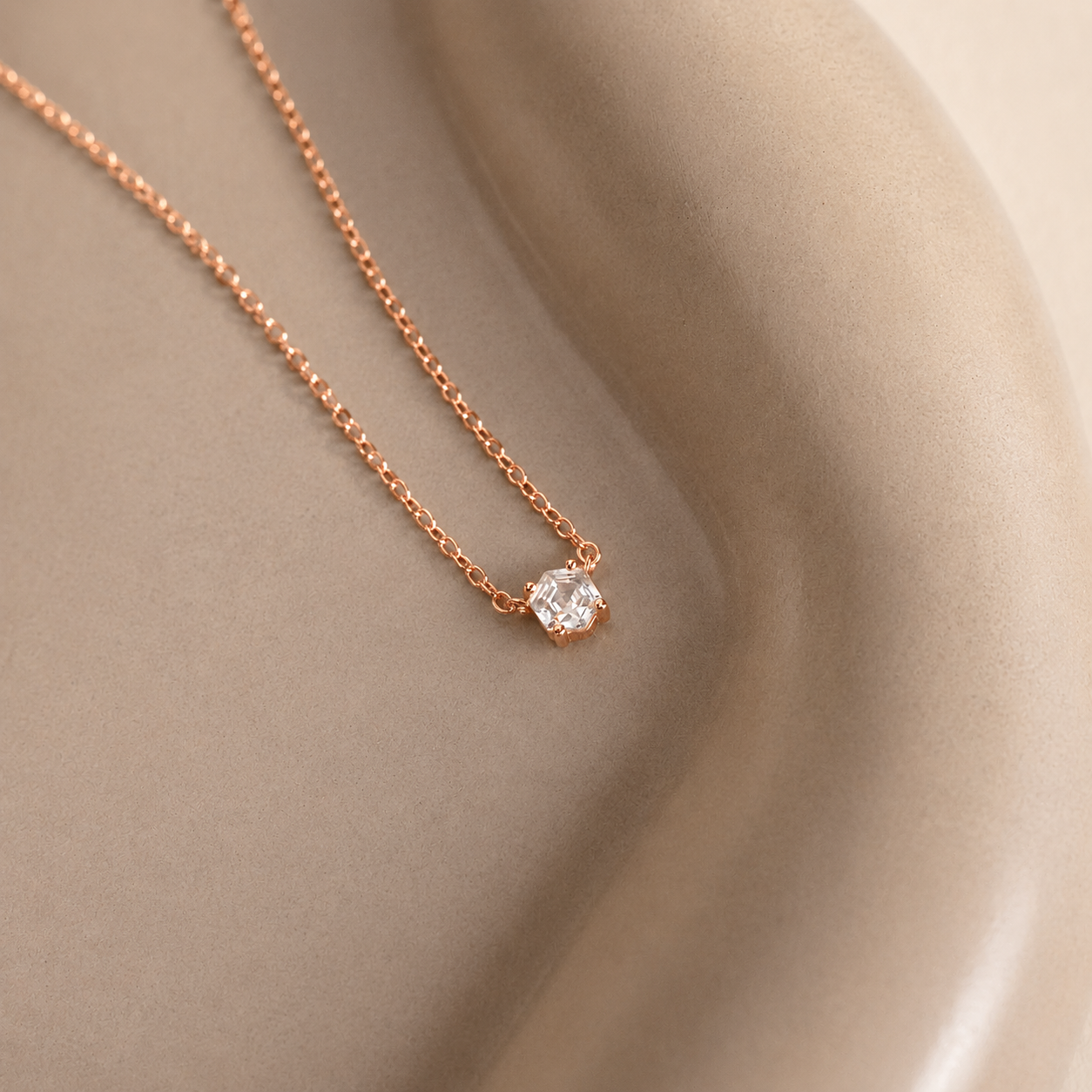 Hexagon Diamond Necklace