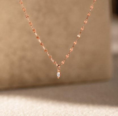 Dainty Marquise Pendant Necklace