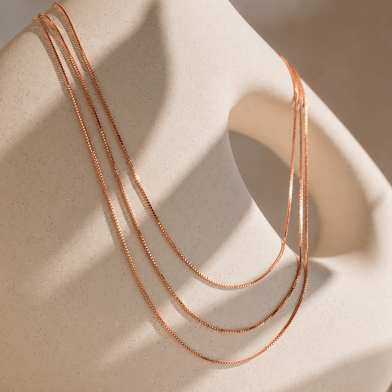 Triple Box Chain Necklace