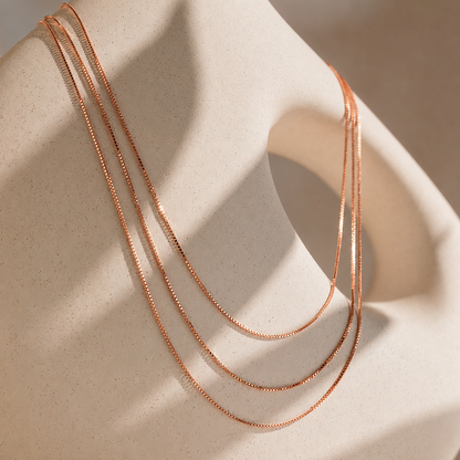 Triple Box Chain Necklace
