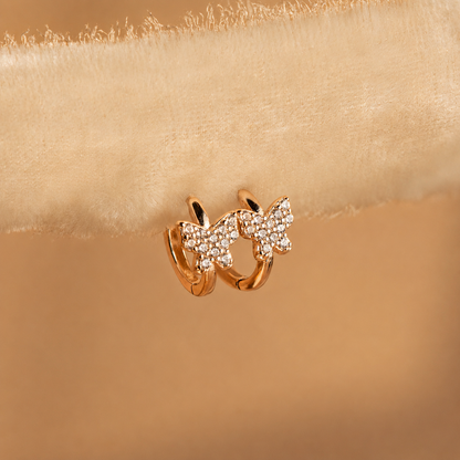 Pave Butterfly Mini Huggies