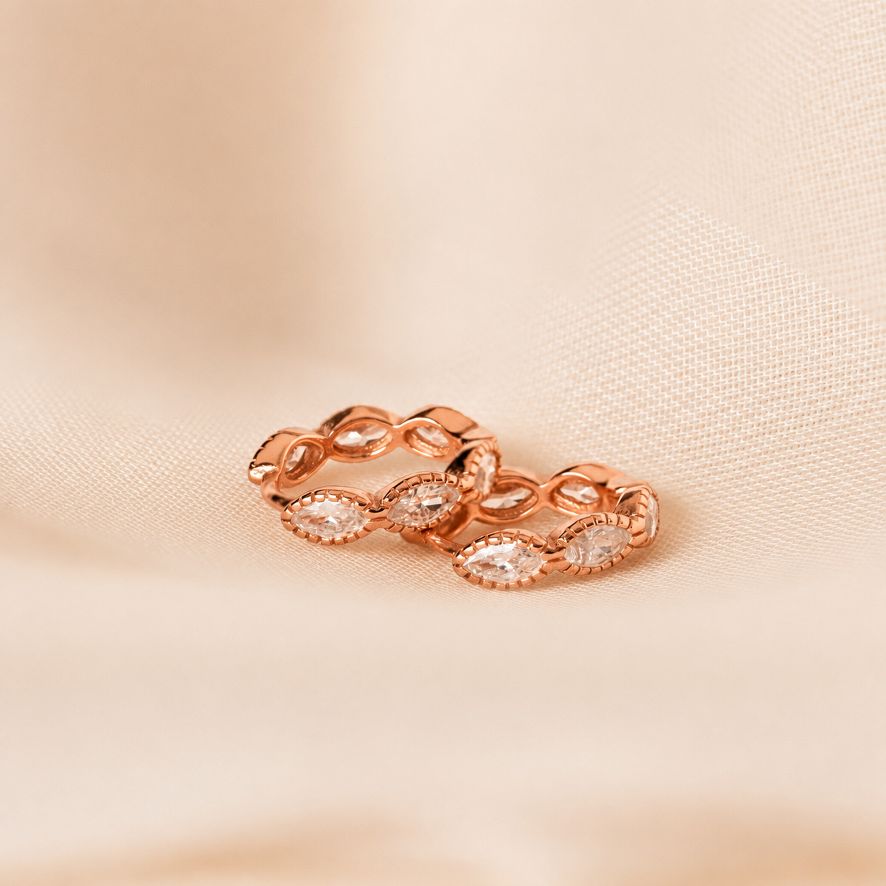 Marquise Inlay Huggies