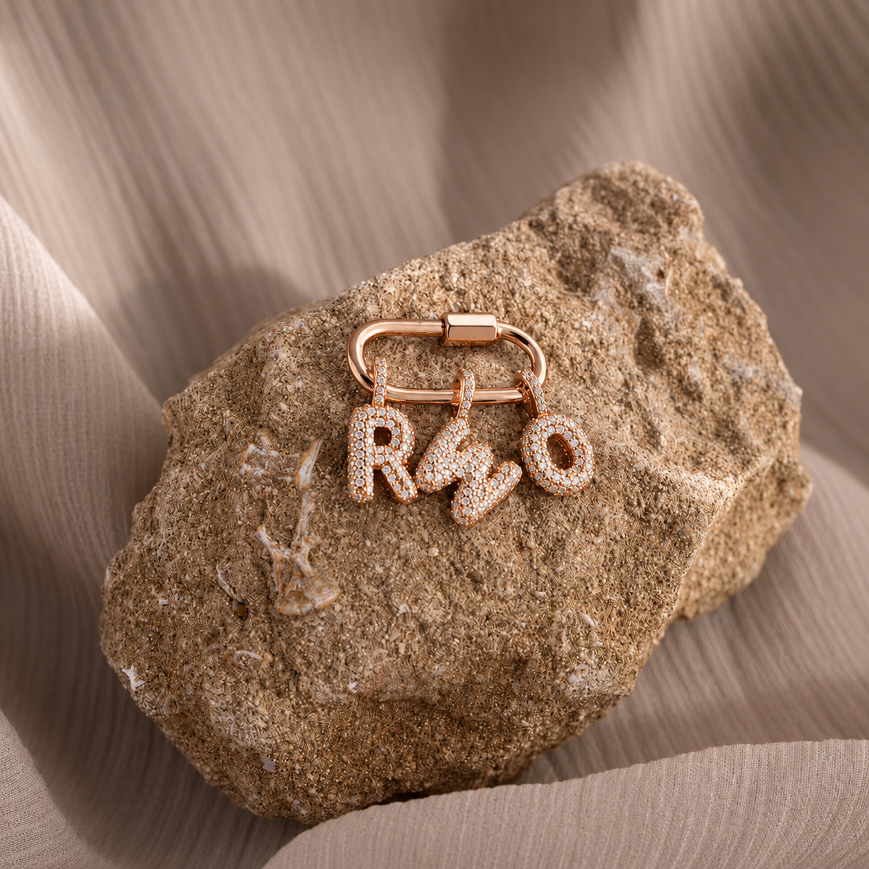 Bubble Script Pave Charm