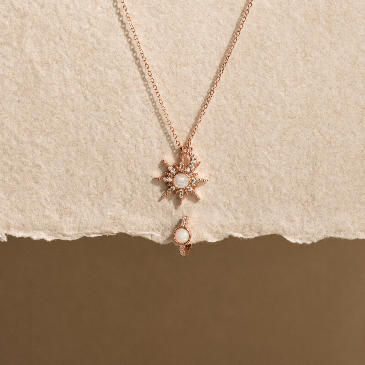 Opal Sun & Moon Jewelry Set