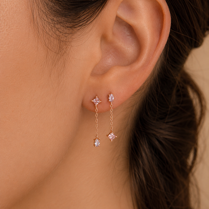 Mixed Crystal Drop Earrings