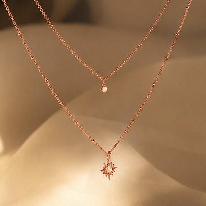 Opal Star Duo Necklace