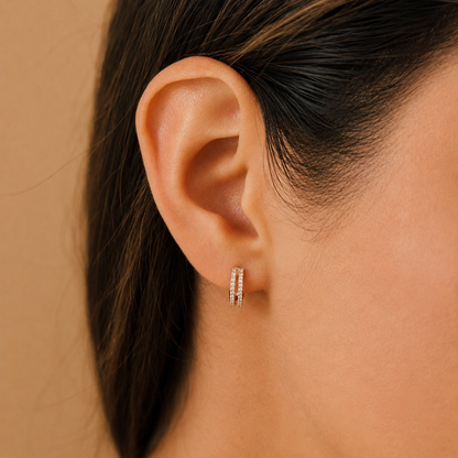 Eternal Sparkle: Ashley Duo Pavé Huggie Earrings