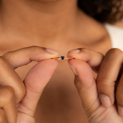 Heart-Shaped Birthstone Stacking Ring