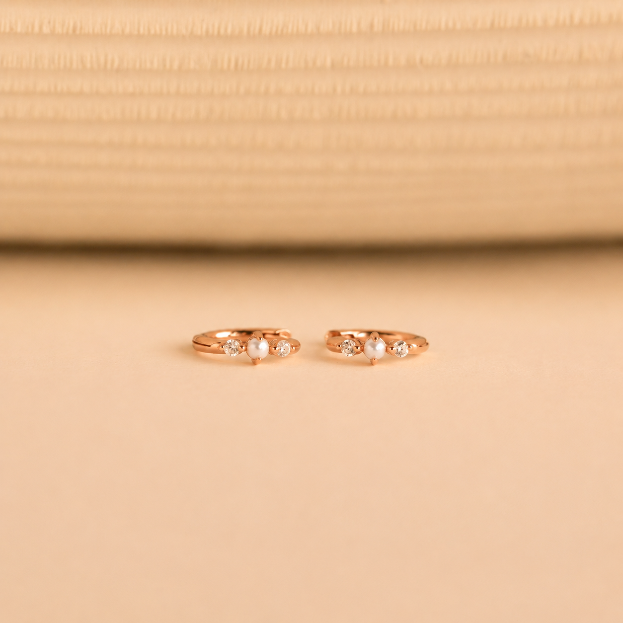 Pearl Diamond Huggies