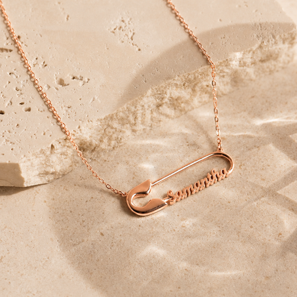 Safety Pin Name Necklace