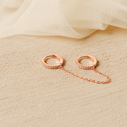 Pave Duo Chain Earrings