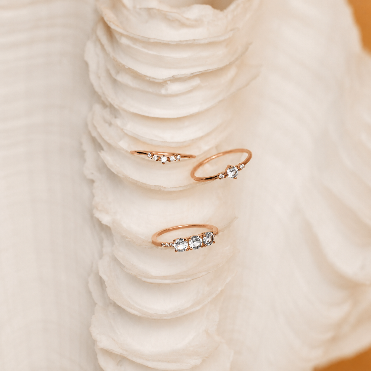 Tranquil Aquamarine Stacking Ring Set: Embrace Ocean-Inspired Serenity