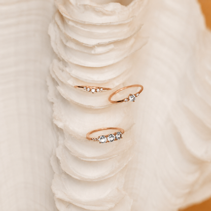 Tranquil Aquamarine Stacking Ring Set: Embrace Ocean-Inspired Serenity
