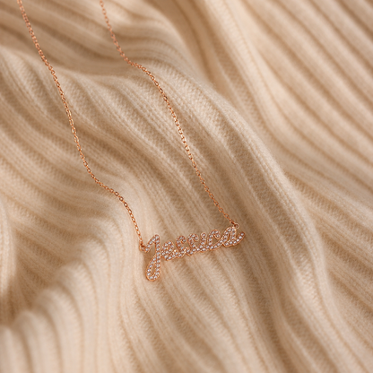 Pave Handwriting Necklace
