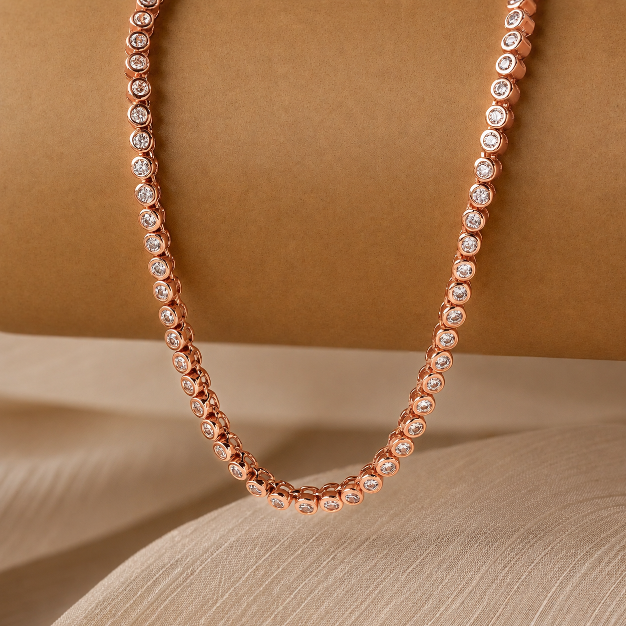 Diamond Bezel Tennis Necklace