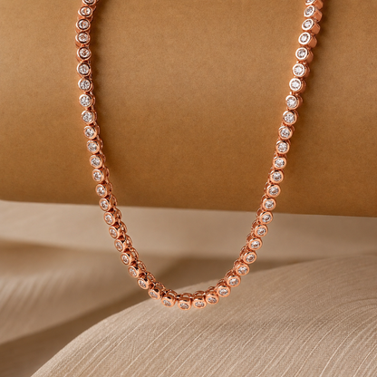 Diamond Bezel Tennis Necklace
