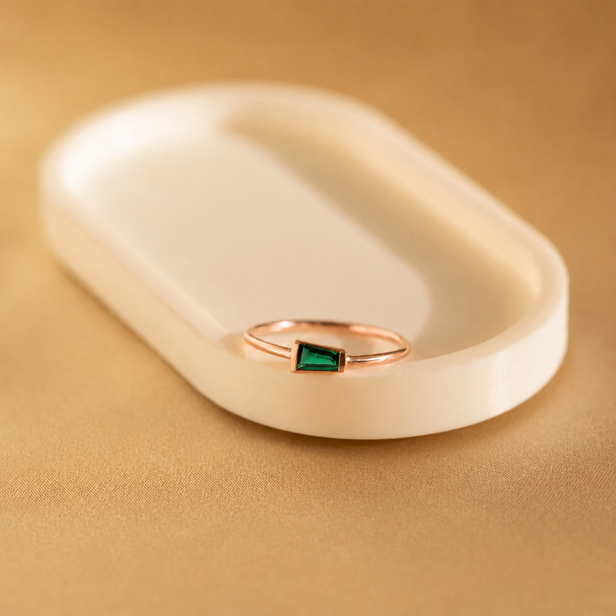 Irregular Baguette Birthstone Ring
