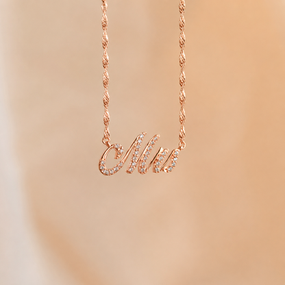 Elegant Pave Name Necklace