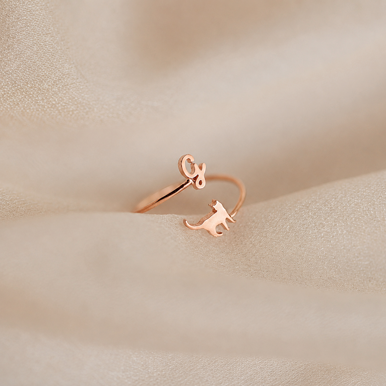 Duo Pet Initial Wrap Ring