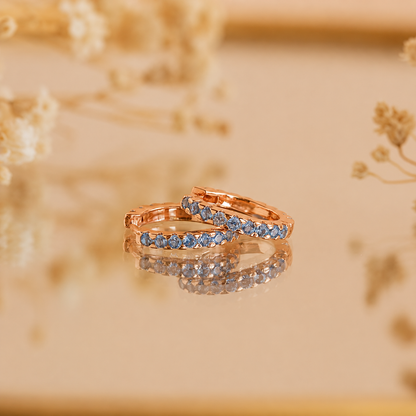 Ocean Breeze: Aquamarine Pave Huggie Earrings