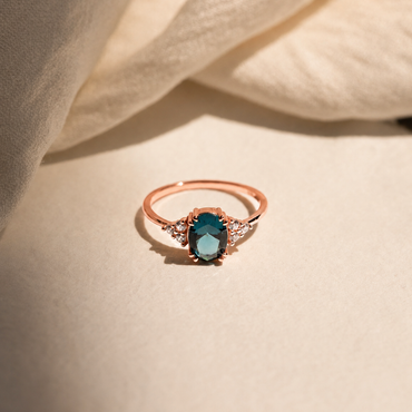 Blue Topaz Diamond Ring