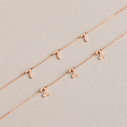 Old English Angel Number Necklace