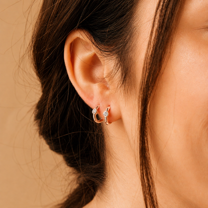 Alea Diamond Huggie Earrings