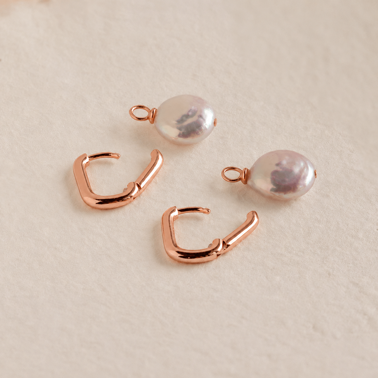 Bridget Pearl Hoop Earrings