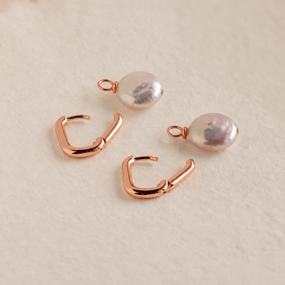 Bridget Pearl Hoop Earrings