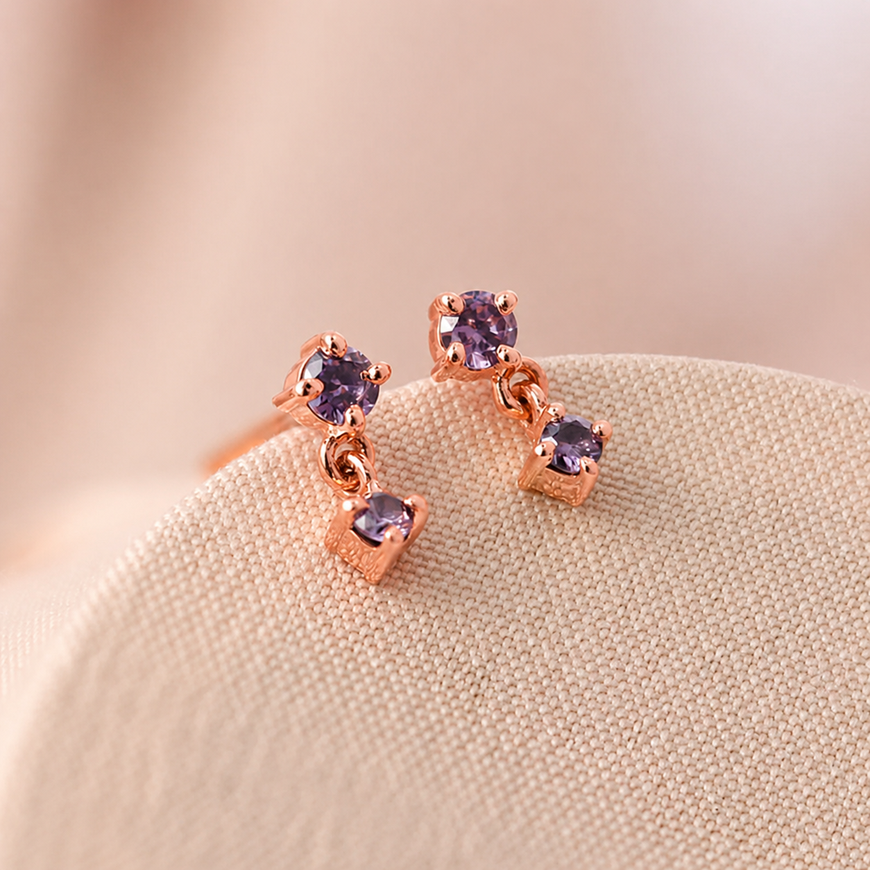 Dainty Birthstone Drop Earrings