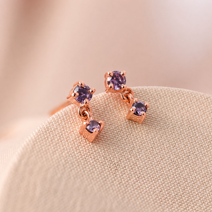 Dainty Birthstone Drop Earrings