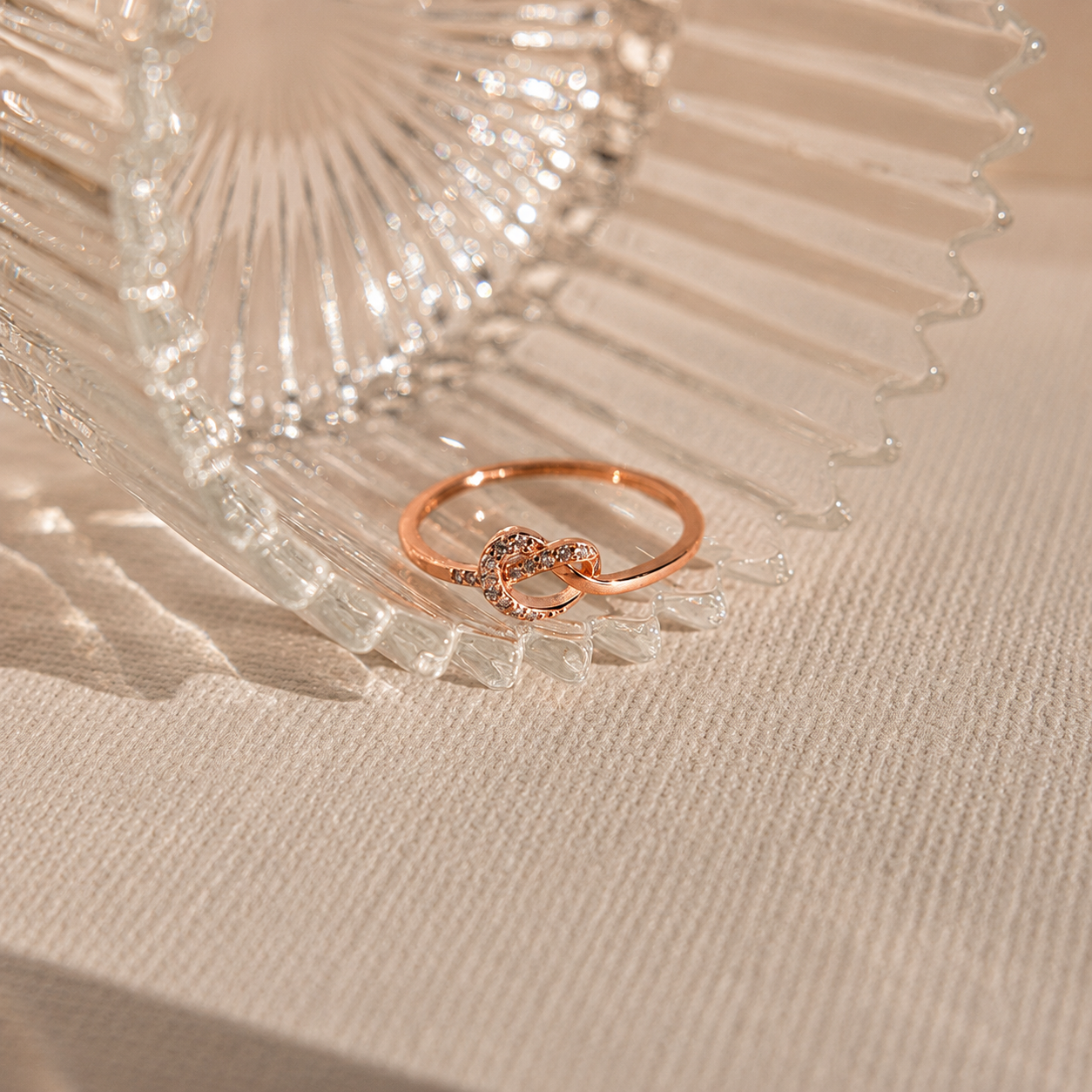 Eternal Love: Diamond Heart Knot Ring