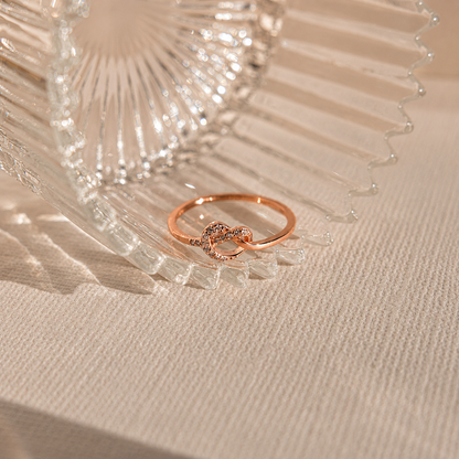 Eternal Love: Diamond Heart Knot Ring