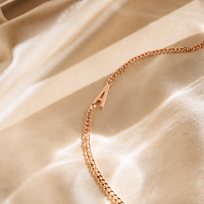 Curb Chain Letter Bracelet